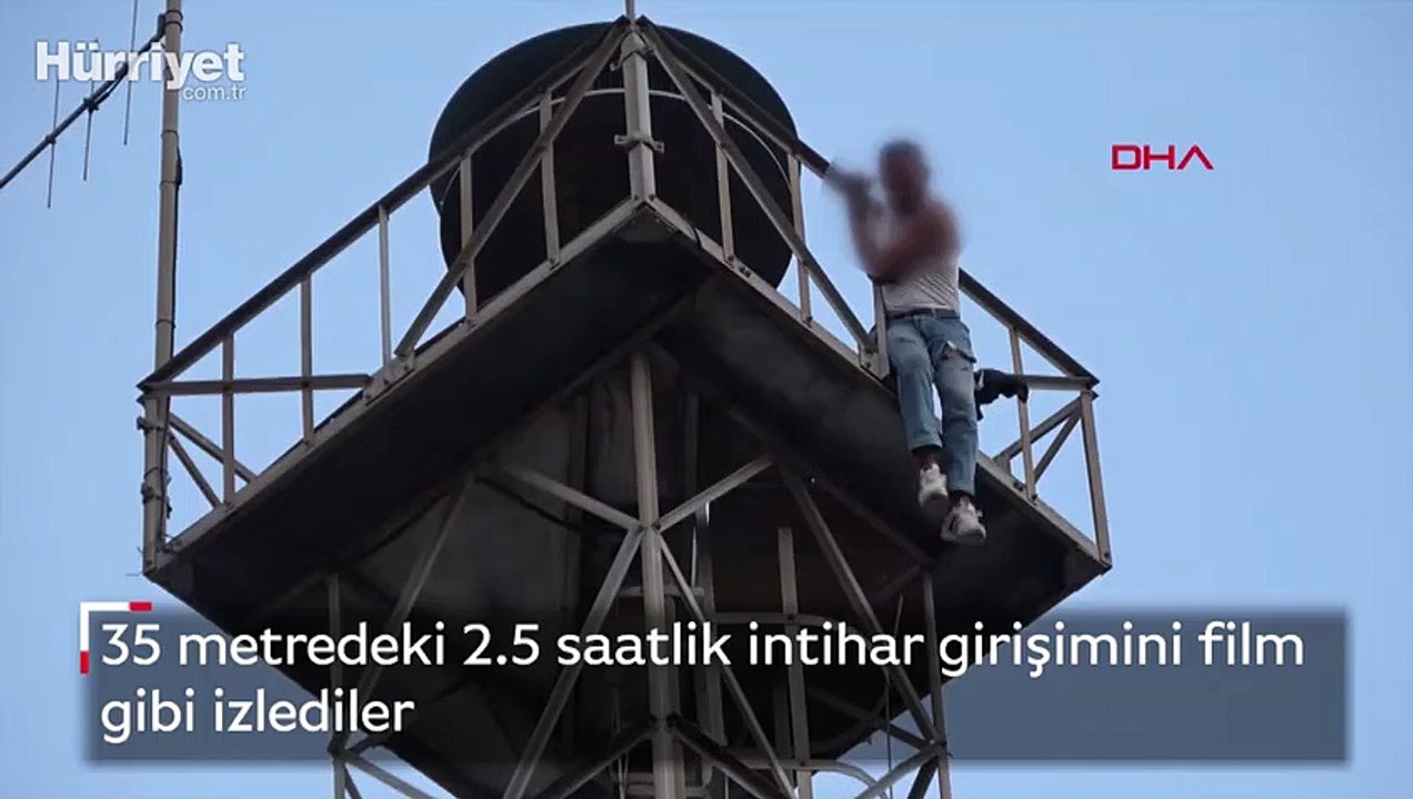 35 metredeki 2.5 saatlik intihar girişimini film gibi izlediler