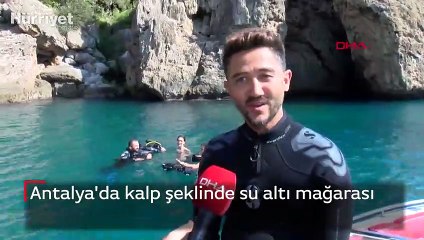 Antalya'da kalp şeklinde su altı mağarası
