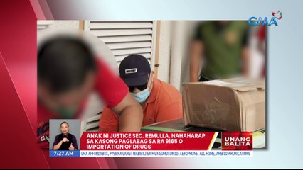 Anak ni Justice Sec. Remulla, nahaharap sa kasong paglabag sa RA 9165 o Importation of Drugs | UB