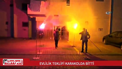 Sokak ortasında havai fişekli evlilik teklifi karakolda son buldu