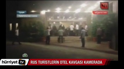 Antalya'daki rus turistlerin otel kavgası kamerada