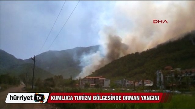 Kumluca adrasan turizm bölgesinde orman yangını