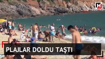 Antalya Alanya'da plajlar doldu