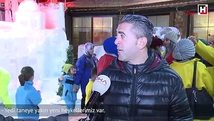 Buzdan heykellere ziyaretçi akını