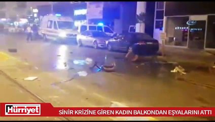 Cinnet getiren kadın caddeyi savaş alanına çevirdi