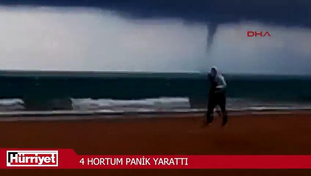 Antalya'da denizde oluşan 4 hortum panik yarattı