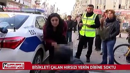 Çığlık atarak kurtardığı bisikletini çalan hırsıza demediğini bırakmadı