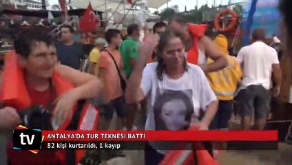 Antalya’da tur teknesi fırtınada battı