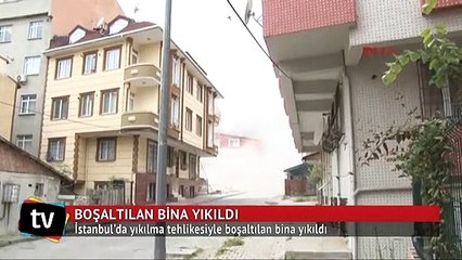 Bahçelievler’de boşaltılan bina çöktü