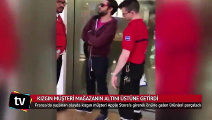 Kızgın müşteri mağazanın altını üstüne getirdi