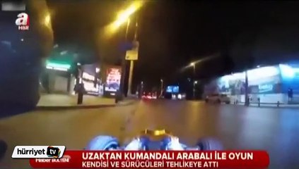 Kadıköy'de oyuncak araba trafiği karıştırdı
