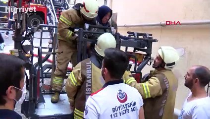 Maltepe'de 5 katlı bir binada çıkan yangında can pazarı yaşandı