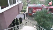 Üsküdar'da apartmanda yangın paniği  mahsur kalanları itfaiye kurtardı