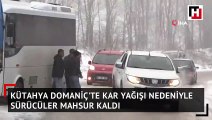 Domaniç'te kar yağışı, sürücüler zor anlar yaşadı