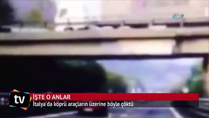 Köprü araçların üzerine böyle çöktü