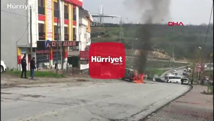 Başakşehir'de araç alev topuna döndü