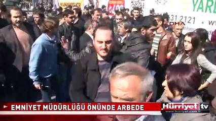 EMNİYET MÜDÜRLÜĞÜ ÖNÜNDE ARBEDE