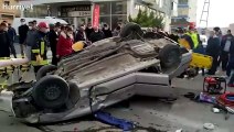Kırıkkale’de feci kaza kamerada: 2 genç ölümden döndü