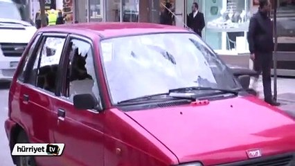 Cezaya kızdı aracını parçaladı