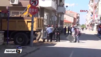 Edirne’de iş makinesi doğalgaz borusunu patlattı