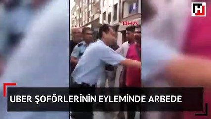 UBER şoförlerinin eyleminde arbede