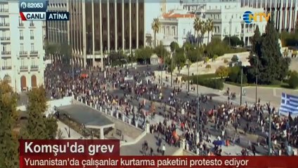 Yunanistan'da hükümetin kurtarma paketi protesto ediliyor
