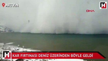 Kar fırtınası deniz üzerinden böyle geldi