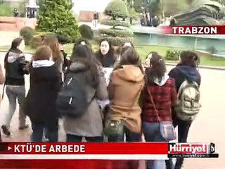 KTÜ'DE KIZ ÖĞRENCİLERLE GÜVENLİKÇİLER ARASINDA ARBEDE
