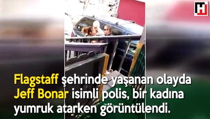 Amerikalı polisin kadına attığı korkunç yumruk