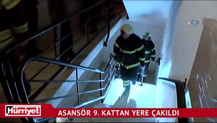 Öğrencilerin içinde olduğu asansör 9. kattan zemine çakıldı