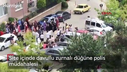 Site içinde davullu zurnalı düğüne polis müdahalesi