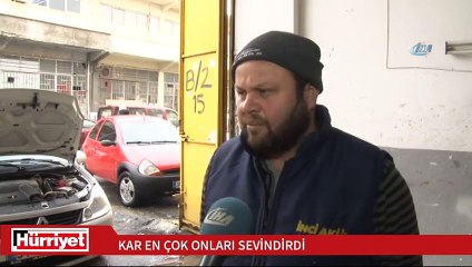 Kar en çok onları sevindirdi, işlerini katladılar...