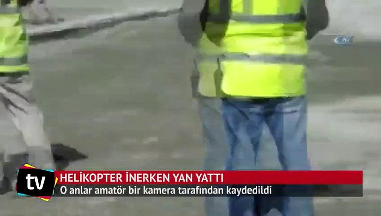 Artvin'de helikopter inerken yan yattı