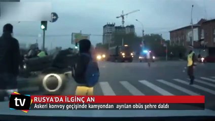 Askeri kamyondan ayrılan obüs kalabalığa daldı