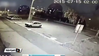 Motosiklet metrelerce havada uçtu