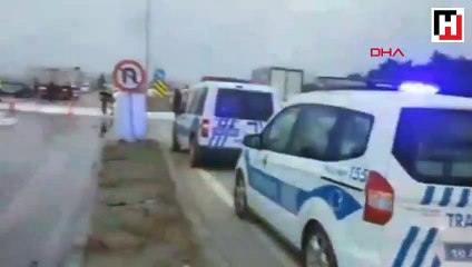 Devrilen tankerden yola asit sızdı