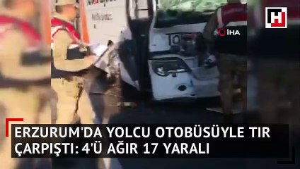 Yolcu otobüsü ile tır çarpıştı: 4'ü ağır 17 yaralı