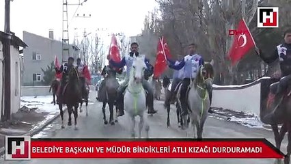 Erzurum Belediye başkanı ve müdür bindikleri atlı kızağı durduramadı
