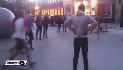 Takla atarken yüzüstü yere çakıldı