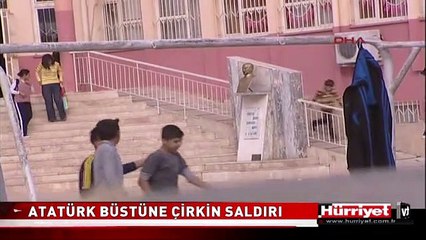 ANTALYA'DA ATATÜRK BÜSTÜNE ÇİRKİN SALDIRI