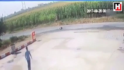 At arabasından düşen kadını fark etmeyen sürücü kameralara böyle yansıdı