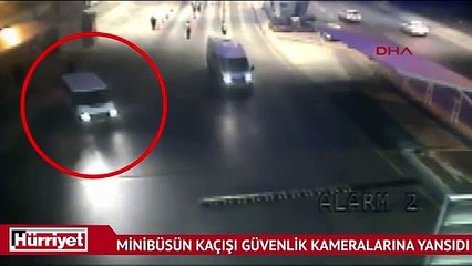Atatürk Havalimanı girişinde şüpheli minibüsün kaçışı kamerada