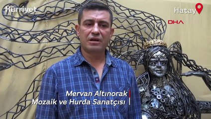 Atık hurdalarla 2 yılda 35 ton ağırlığında heykeller yaptı