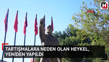 Tartışmalara neden olan heykel, yeniden yapıldı