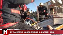 EV SAHİBİYLE KARŞILAŞINCA 5. KATTAN ATLADI