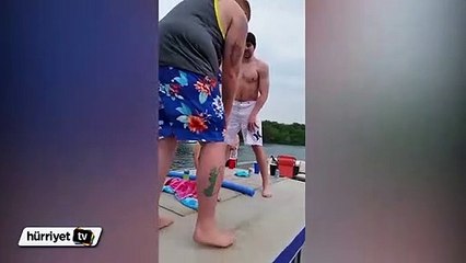 Kadın denize atlamak isterken kafasını çarptı