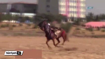 Atlar çarpıştı: Biniciler ölümden döndü