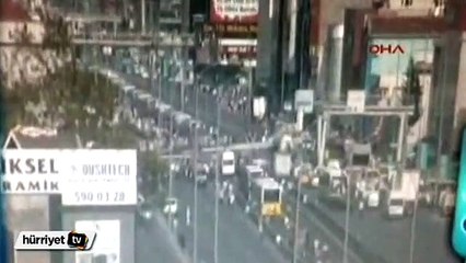 İşte Avcılar'daki üst geçidin çöktüğü an