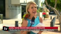 Canlı yayın öncesi korkutan misafir