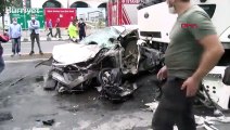 Bağcılar’da dehşet anları! Feci kaza böyle görüntülendi
